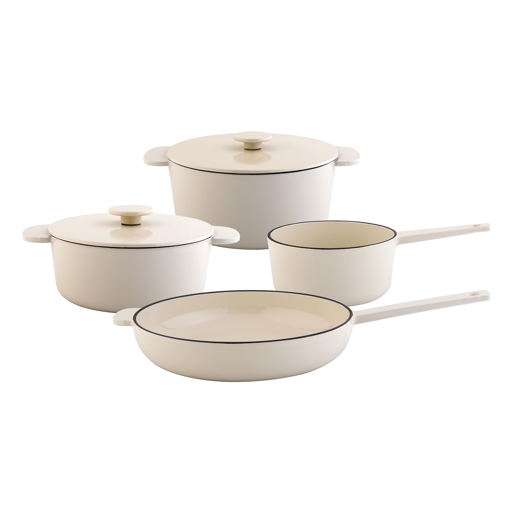 ANDEN 6-teiliges Kochgeschirr-Set, Gusseisen, Emaille-Beschichtung
